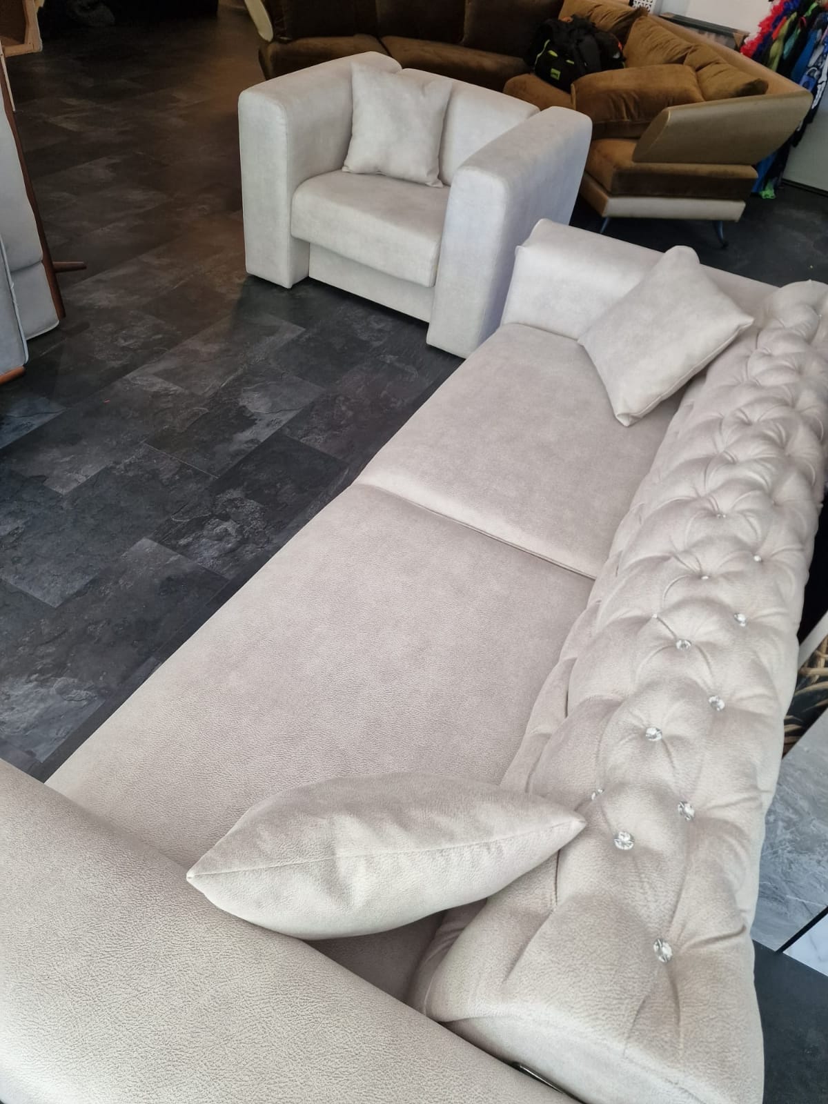 Lounge Living | Slaapbank 2,5-zits gebroken-wit 100% paardenleer