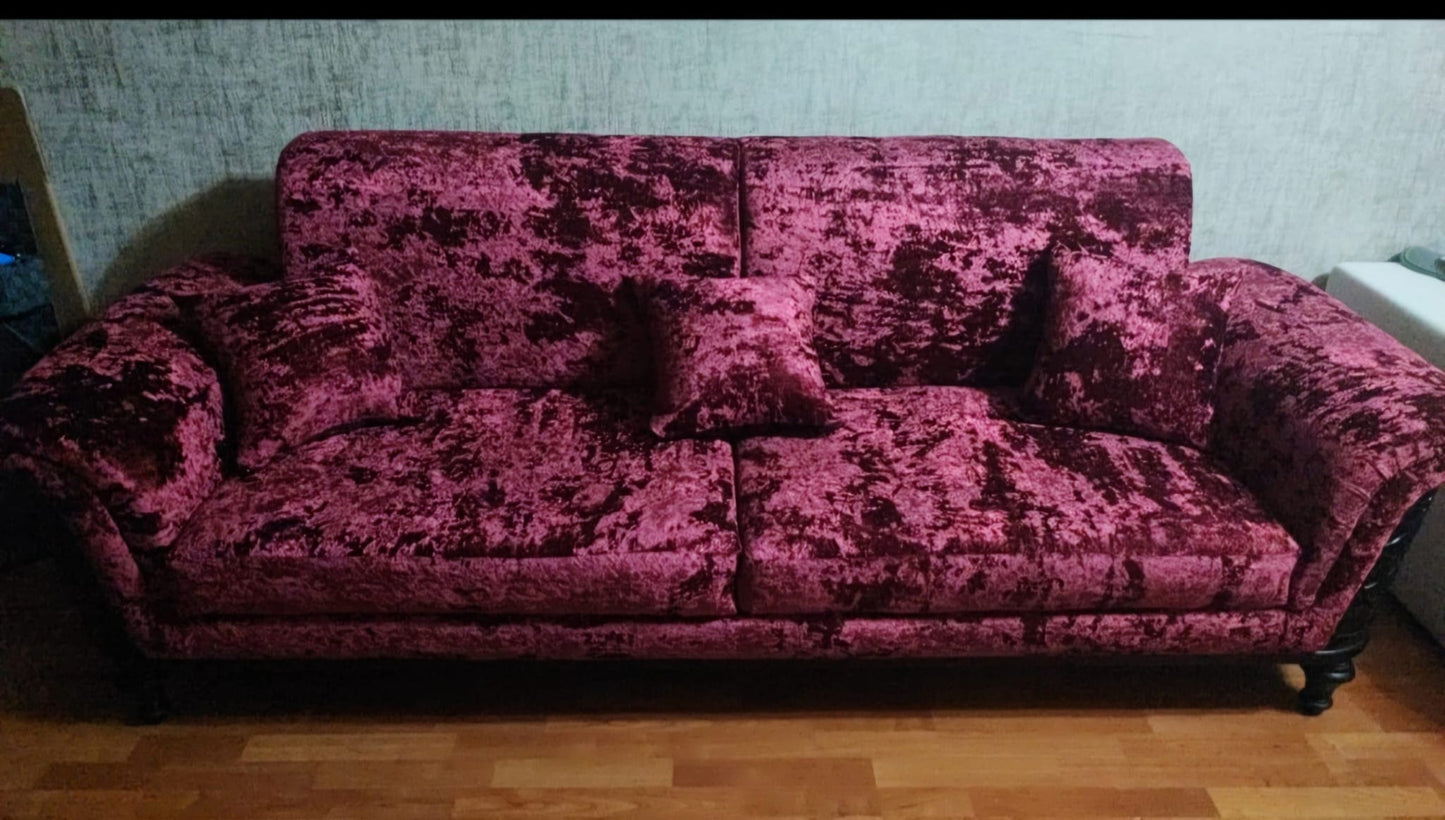 Lounge Living | 2,5 zits Fushia Fluweel