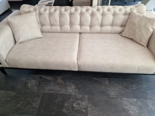 Lounge Living | Slaapbank  2,5-zits gebroken-wit 100% paardenleer