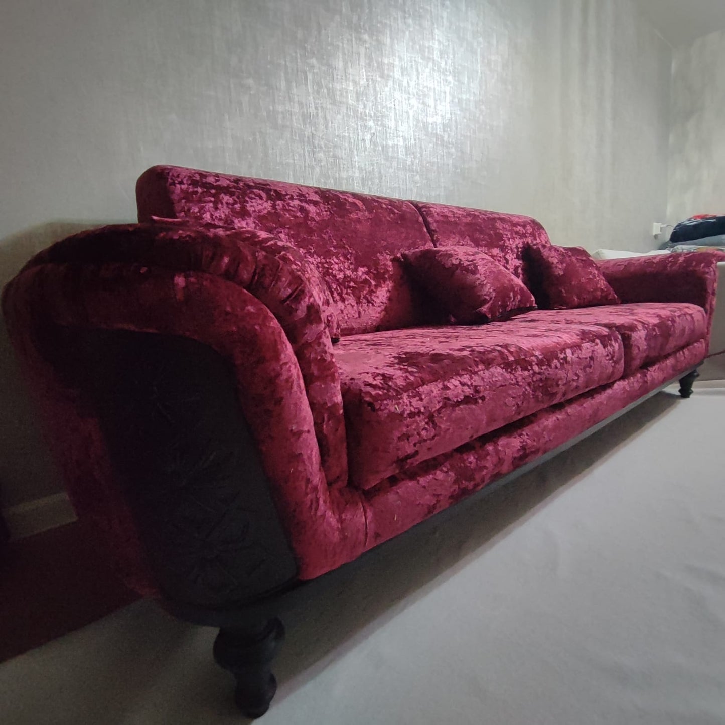 Lounge Living | 2,5 zits Fushia Fluweel