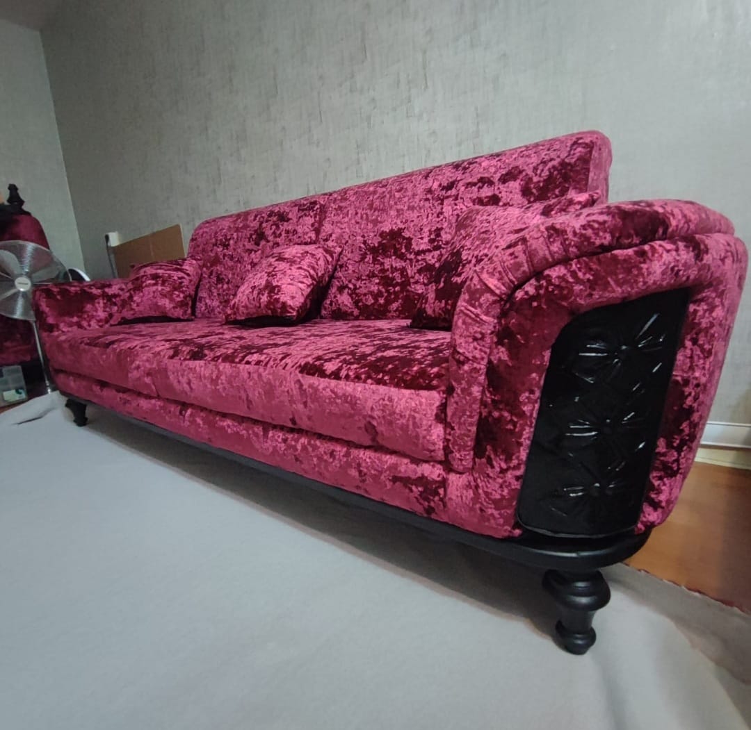 Lounge Living | 2,5 zits Fushia Fluweel